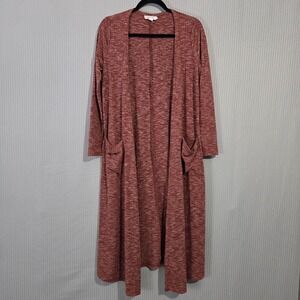 LuLaRoe Womens Heathered Longlined Open Front Duster Cardigan Size S Oversized
